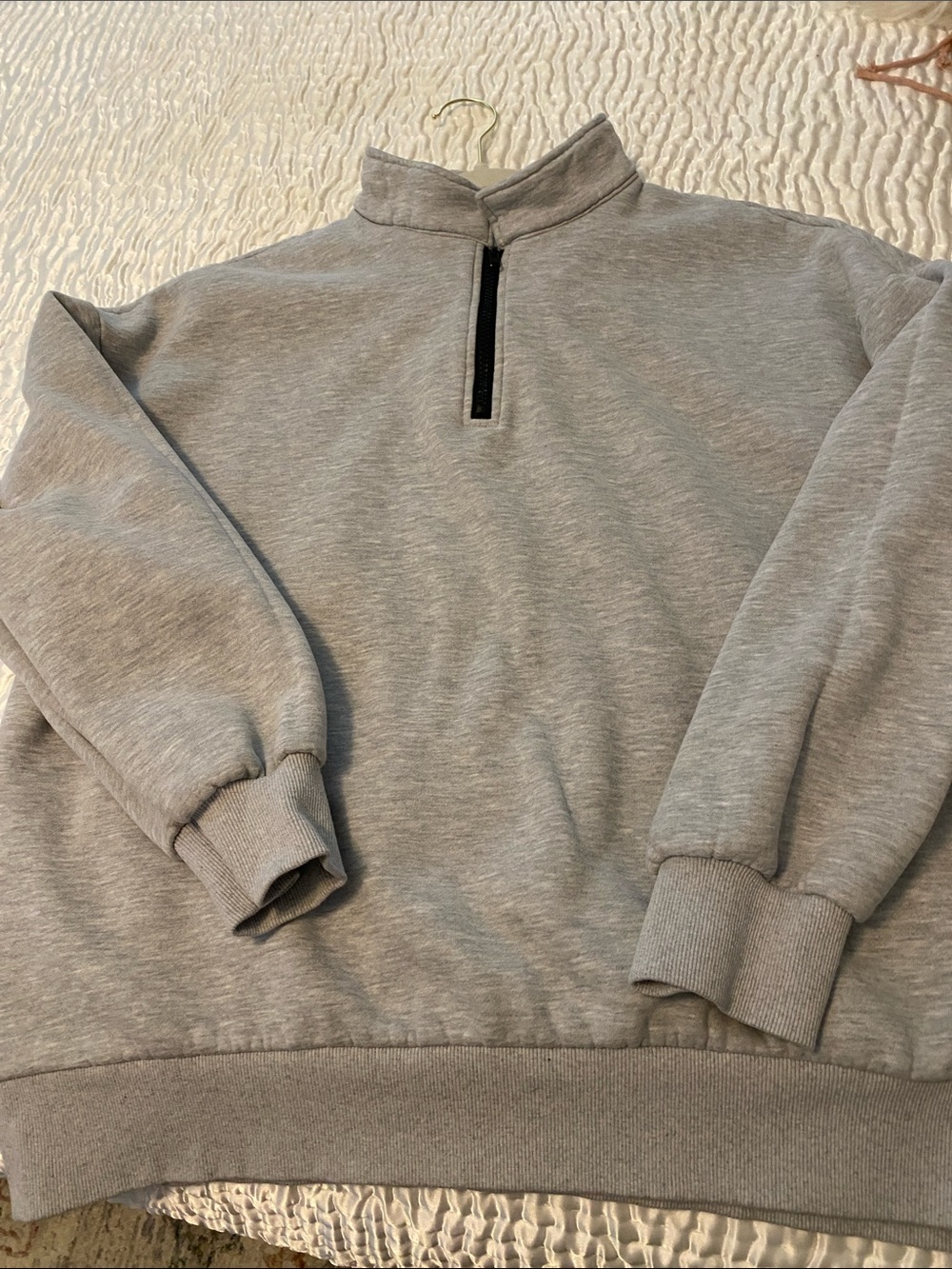 Women’s Heather Light Gray Half-Zip Sweater Pullover